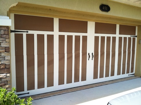 A carriage house style door.